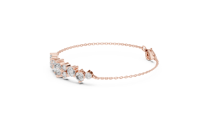 Rose <b>Gold</b> Round Lab Grown Diamond Graduated <b>Bracelet</b> in 18K <b>Solid</b> <b>Gold</b> - Product Image 5