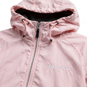 Unisex Custom Color Hooded Windproof <b>Jacket</b> Casual <b>Zipper</b> Closure Solid Color Polyester Spring Lightweight <b>with</b> <b>Pockets</b> - Product Image 6