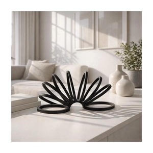 Sculpture Métallique Abstraite Circulaire, Décoration Artistique de Table, Design Minimaliste, Pièce Maîtresse pour Salon - Product Image 5
