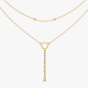 Collar de diamantes cultivados en laboratorio de alta demanda con acabado chapado en oro para joyería de boda para mujer disponible al mejor precio. - Product Image 3