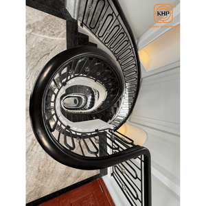 KHP Eco-Friendly Wrought Iron <b>Stair</b> <b>Railing</b> <b>Indoor</b> Durable Power Coated Finish Easy-To-Install For Apartment <b>Stairs</b>. - Product Image 5