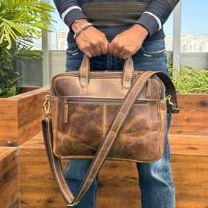 New High Quality Business Laptop Briefcases Work Shoulder Computer <b>Handbags</b> Full Grain Genuine Leather Bag for Man Briefcase Men - Product Image 4