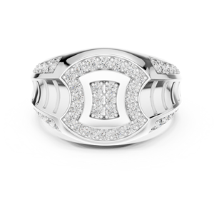 FORTUNA HALO LAB GROWN DIAMOND <b>MEN'S</b> <b>RING</b> <b>SET</b> IN 18KT WHITE GOLD MINIMALIST DIAMOND FOR LUXURY WEDDING ENGAGEMENT PARTY DAILY - Product Image 1