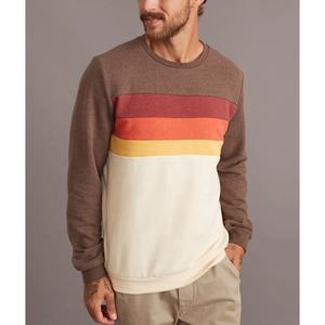 Sudadera informal de cuello redondo para hombre, diseño de bloque de color, poliéster/algodón, venta al por mayor para la temporada de invierno a rayas - Product Image 2