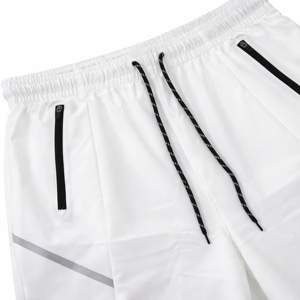 Pantalones Cortos Deportivos de Secado Rápido para Hombre con Bolsillos con Cierre, Cintura Elástica, Color Sólido, Estilo Bermuda, Ropa Deportiva - Product Image 5