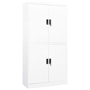 Armoires de rangement de bureau en acier blanc avec grands serrures pour une organisation efficace du bureau - Product Image 1