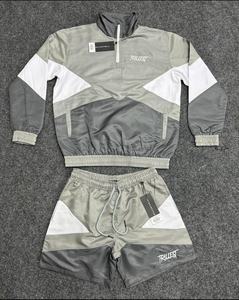 New Summer Nylon Windbreaker Short Set Zip up Windbreaker Jacket Tracksuit Polyester Streetwear <b>Track</b> <b>Suit</b> Set - Product Image 1
