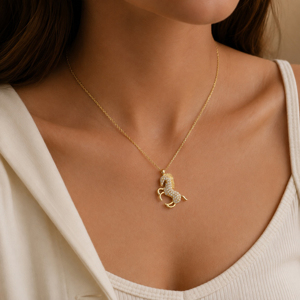 Collar con Colgante de Caballo en Plata de Ley 925 Chapado en Oro, Cadena de Cable, Diseño Animal de Lujo, Unisex, para Uso Diario, Regalo para Él - Product Image 4