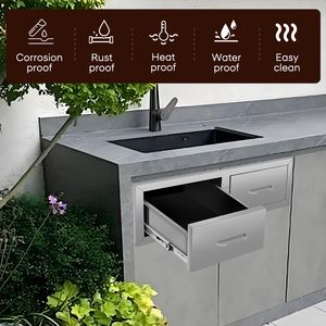 Armoires à double tiroir pour cuisines extérieures ou cours – Solution de rangement durable - Product Image 2