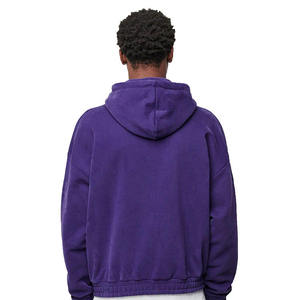 Fabricant de sweats à capuche zippés personnalisés pour hommes, en molleton de coton, à épaules tombantes, avec impression graphique, vêtements en gros - Product Image 2