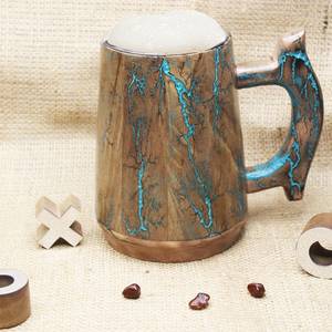 Chope à bière en bois personnalisée avec insert en acier, cadeau pour les demoiselles d'honneur, chope en bois poli - Product Image 5