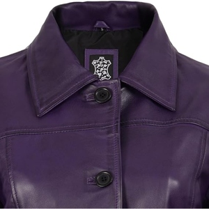 Manteau long en cuir véritable pour femme, trench-coat de luxe, longueur intégrale, fabrication sur mesure OEM, vente en gros - Product Image 5
