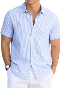T-shirt à manches courtes pour homme, col rond, coupe classique, couleur unie, jersey de coton, vêtements décontractés - Product Image 5