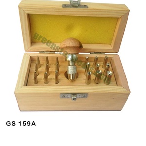 Juego de Punzones para Engastar con Bisel, 18 Piezas, Redondos, Herramienta para Hacer Joyas, Juego de Punzones de Acero con Caja de Madera | N.° de artículo GS-159A - Product Image 1