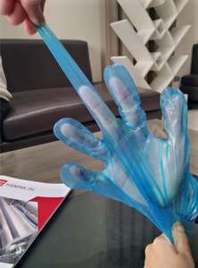 ขายส่งครัวเรือน HDPE LDPE สีใสถุงมือโพลีเอทีนถุงมือสีผมถุงมือพลาสติกเกรดอาหาร Pe