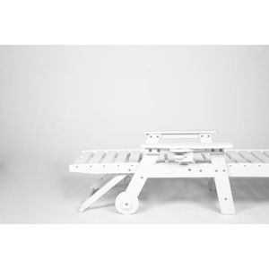 Chaise longue surdimensionnée à 5 positions en HDPE avec texture bois, transat d'extérieur avec roulettes pour se détendre - Product Image 5