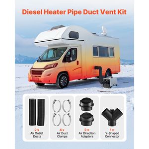 Diesel <b>Heater</b> <b>Pipe</b> Duct Vent Kit 3-Inch Warm Air Outlet with Y Shaped Connector and Air Duct Clamps HVAC Systems Parts - Product Image 2
