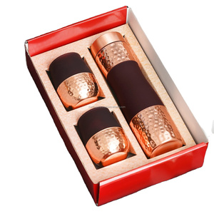 Designer Handmade Copper Bottle Gift <b>Box</b> Polished Eco Friendly Large Capacity Safe Unisex Ayurvedic Vessel <b>for</b> Home Office - Product Image 1
