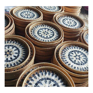 99 <b>GOLD</b> DATA Catarina Modern Floral Pattern <b>Serving</b> <b>Tray</b> Brushed Finish Dishwasher Safe Handles for Residential Restaurant Use - Product Image 5