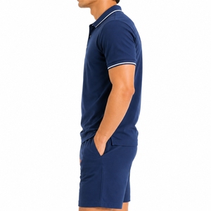 Men Polo Shorts <b>Set</b> Premium Casual Sportswear Custom Color Breathable Fabric Modern Style Soft Athletic Fashion Lightweight <b>Set</b> - Product Image 3