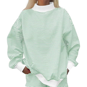 Custom OEM Plus Size Autumn/Winter Knitted Embroidered Front Logo Women's Casual Solid Eco-Friendly Mockneck Long Sleeve - Product Image 1