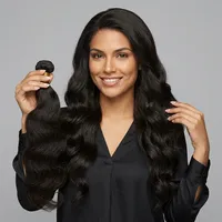 Cheveux humains Remy en vrac, noir naturel, longs, ondulés, tissage de cheveux Remy