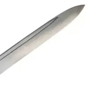 Hoja de cuchillo ranurada gris plateado con vástago largo y recto, punta puntiaguda y acabado metálico liso para la fabricación de mangos personalizados - Product Image 4
