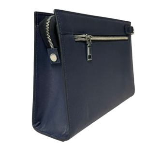 Portefeuille d'affaires fin en cuir véritable avec broderie, fermeture éclair longue, compartiment à monnaie étanche pour homme - Product Image 6