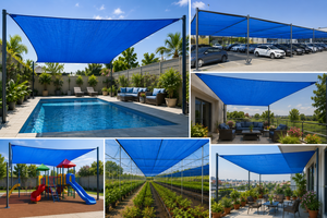 BLUE Outdoor Playground Set with Slides and Shade Canopy for Kids Play Area <b>Fence</b> UV Resistant Safety Barrier for Canal - Product Image 4