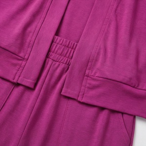 Conjunto de 2 Piezas para Mujer, Tejido, Color Sólido, Casual, Holgado, Top de Manga Larga y Pantalones, Cuello en V, Largo Completo, para Todas las Temporadas - Product Image 5