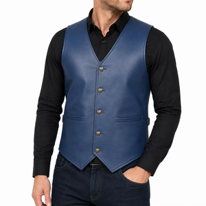 Best Selling Adult <b>Men</b> Genuine <b>Leather</b> <b>Vest</b> Casual Winter High Quality Fashion Breathable New Style Casual Outerwear Regular Fit - Product Image 1