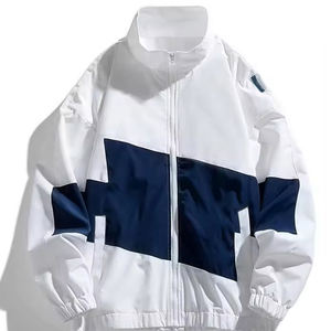 Veste coupe-vent légère et respirante en toile, élégante, avec logo personnalisé imprimé, vêtements d'hiver imperméables, streetwear, veste coach pour homme - Product Image 1