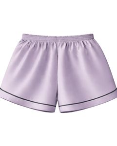 Conjunto de Pijama de Satén Lavanda Personalizado para Mujer, Ropa de Dormir Suave de Seda, Conjunto de Dos Piezas para Verano con Lazo Gris - Product Image 5