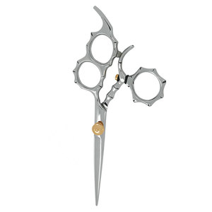 Professional Salon Hair Cutting <b>Barber</b> Scissors Silver Color Gold Adjustment Screw Three Finger Stainless Steel Sharp <b>Blade</b> - Product Image 3