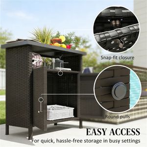 Armario de Almacenamiento Exterior Color Café Oscuro con Toallero Integrado - Product Image 2