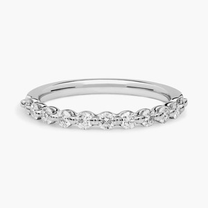 Bague de mariage délicate avec diamant de laboratoire taille ronde flottante 0,50 ct en or massif 14 carats – Cadeau d'anniversaire de mariage - Product Image 4