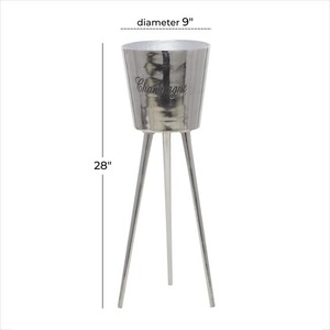 <b>Champagne</b> <b>Ice</b> <b>Bucket</b> Round 9 Inch Diameter 28 Inch Height Stainless Steel Modern Design Rust Resistant Party Use - Product Image 1