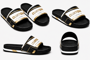 Sandales à enfiler pour hommes avec logo personnalisé, couleur unie, bout ouvert, pantoufles d'été, EVA antidérapant, dessus en PU tendance - Product Image 5