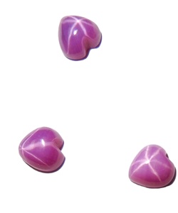 Cabocheon opaque poli de 2 carats en rubis étoilé de laboratoire 7x7 mm avec effet étoile à 6 branches pour la fabrication de bijoux - Product Image 3