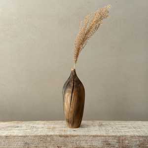 Jarrón de Madera Natural Hecho a Mano, Jarrón de Madera Maciza para Flores, Decoraciones de Bambú para Bodas - Product Image 6