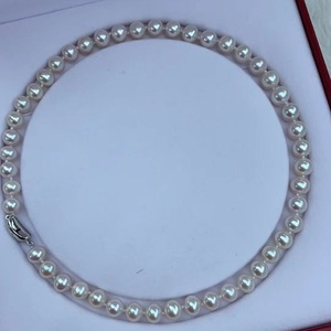 Collar de Perlas de Agua Dulce Redondas de 9-10 mm con Buen Brillo y Piel Limpia, Regalo Navideño para Mamá y Suegra - Product Image 4