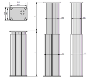 Colonne de levage 100 mm de course, 250 mm, Potentiomètre, Moteur de table et Récepteur télécommande <span class=keywords><strong>TL27</strong></span>, Lève-table en acier inoxydable pour usage marin - Product Image 5