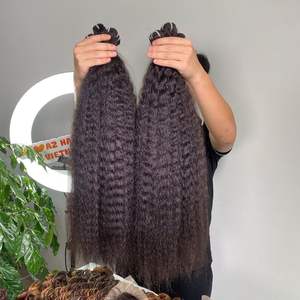 Extensions de cheveux crépus vierges crus vietnamiens non traités naturels droits ondulés brésiliens 30 pouces paquet de ruban souple couleur naturelle - Product Image 2