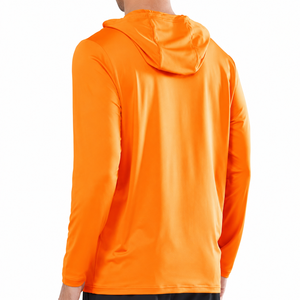 Sweat à capuche de pêche Performance Orange Néon |   Chemise de protection solaire à manches longues UPF 50+ avec logo personnalisé - Product Image 2