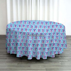 Exclusive Cotton Tablecloth Hand Block Printed Farmhouse <b>Table</b> <b>Cover</b> for Kitchen & Dining Coffee Round Square <b>Table</b> Decor - Product Image 4