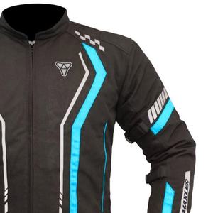Chaqueta corta para montar en motocicleta para hombre, equipo de turismo textil impermeable con tiras reflectantes, protección de armadura para verano e invierno - Product Image 4