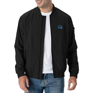Chaqueta Bomber de Moda con Cuello Alto y Logotipo Frontal, Material de Forro Polar Transpirable, Ideal para el Uso Diario - Product Image 1