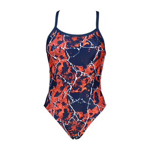 Traje de Baño de Una Pieza para Mujer, Precio Económico, Muy Popular, Diseño de Puntos Azules sobre Negro, Secado Rápido, Spandex, Poliéster, Cuello Redondo, Corte Regular - Product Image 4