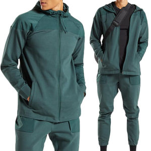 Conjunto Deportivo Unisex Reversible Ligero con Capucha, Color Sólido, con Cordón Ajustable, Transpirable, de Poliéster/Algodón, para Invierno - Product Image 1