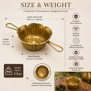 Brass Tea Filter Strainer Fine Mesh Tea Infuser for Loose Leaf Tea Reusable Brewing Filter with Handles for <b>Teapot</b> - Product Image 5